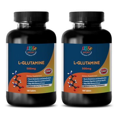 Bodybuilding Pills - L-GLUTAMINE - Brain Boost - Proteins - 2 Bot 200 Ct