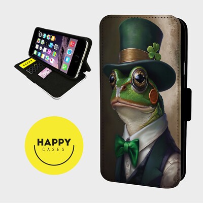NIEDLICHER FROSCH IN FORMELLER KLEIDUNG - Kunstleder Klapp Handy Hülle Cover - iPhone/Samsung