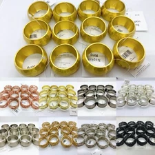 Napkin Rings Set of 12 Elegance Twisted Orbit Bronze Silver Gold Rose Kemp Excel