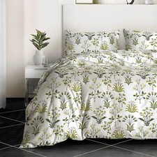 4PCS 100% Egyptian Cotton Printed Duvet Cover Set with Fitted Sheet & Pillowcase