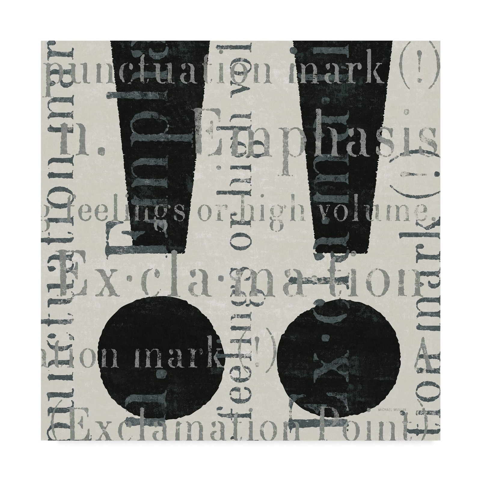 , 14x14-Inch Punctuated Text I by Michael Mullan