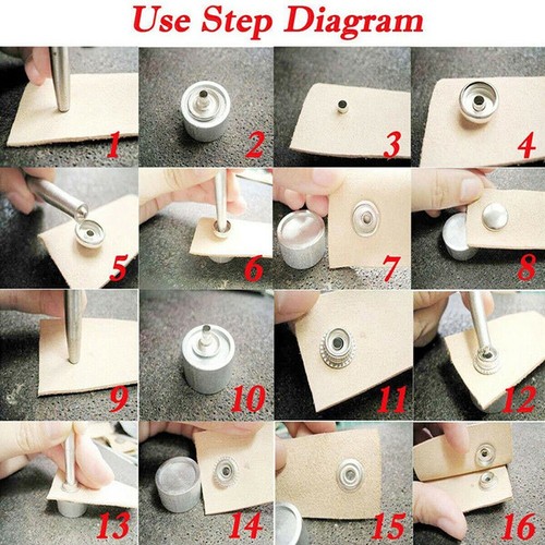 Button Fastener Snap Fastener Kit Accessories Leather Craft Marine Grade - Picture 15 of 19