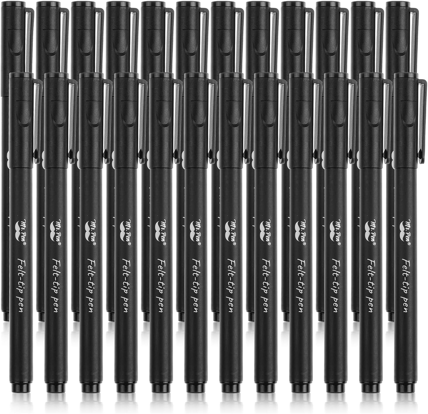 - Pens, Felt Tip Pens, Black Pens, Pack of 24, Fast Dry, 0.7Mm Point Tip, Fine P-image