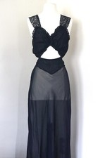 Vintage 1960's Lingerie-Unique Lace Top Slip with Chiffon Nightgown