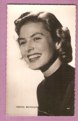 BERGMAN Ingrid Postcard NB Vintage CINEMA Ed P.I. Photo .Sam LEVIN