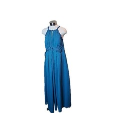 Azazie Allison Blue Maxi Dress Custom Size Bust 34.50 Inch