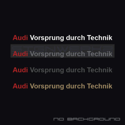 Audi Vorsprung Durch Technik Decals A4 S4 S3 S5 TTRS RS3 R8 1 line 2 colors Pair