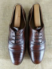 Miguel Angel Genuine Lizard Cap Toe Oxford Men 10 B/C Brown Brogue Spain