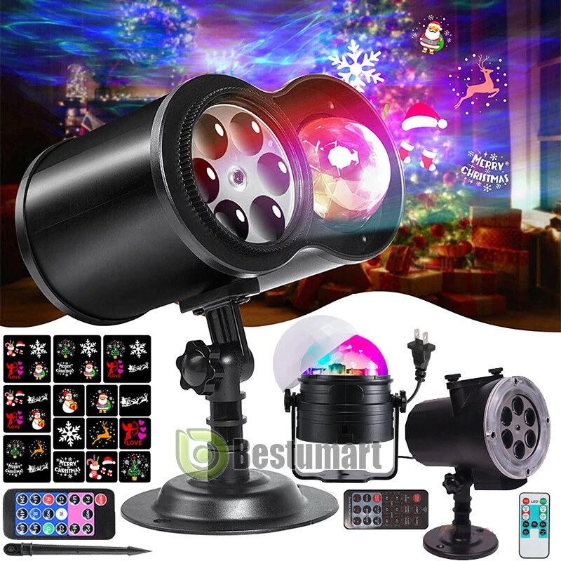 Proyector de Navidad Interior Exterior Luz LED Lámpara Láser Móvil Jardín Copo de Nieve Foto 4 de 4