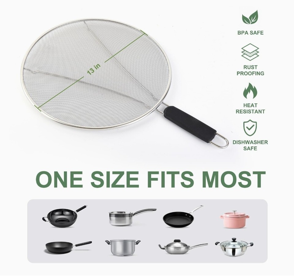 13’’ Stainless Steel, Grease Splatter Guard eBay