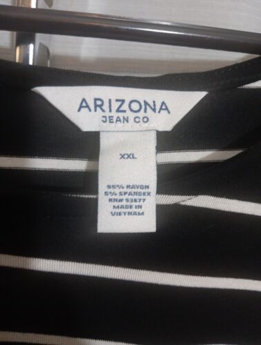 Arizona Women 3/4 Sleeve Casual Dress Plus Size 2XL Stripes - Picture 3 of 3