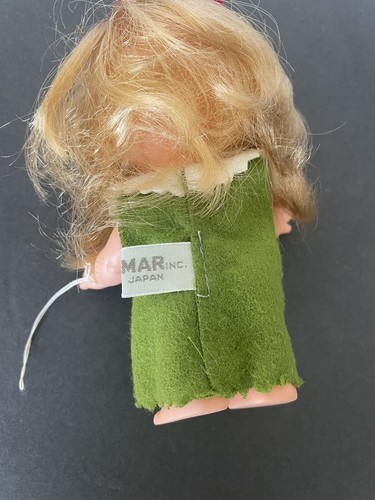 Vintage KAMAR Doll Green Dress Felt Flowers Dated 1965 - Picture 8 of 10