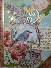 Punch Studio LARGE BIRD ROSES GOLD GILT SCROLL 11" Book Box NEW & BEAUTIFUL 