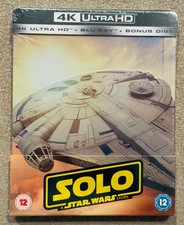 SOLO A Star Wars Story 4K Blu-ray STEELBOOK  NEW 3-disc Ultra HD UK 🇬🇧 Zavvi