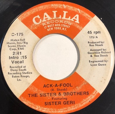 The Sister & Brothers - Ack-A-Fool / Chained, 7'', (Vinyl)