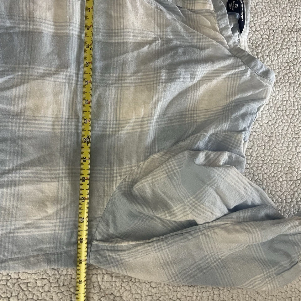 女士 Lands' End 法兰绒格子上衣,尺寸 3XL 农民拉过宽松版型波西米亚 — 第 4/4 张图片