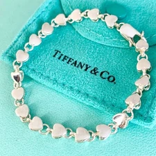 TIFFANY & Co. Puffed Heart Bracelet Silver 925 SS Accessory Jewelry No Box