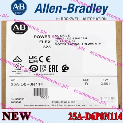 New Factory Sealed NEW PLC 25A-D6P0N114 PowerFlex 523 2.2kW (3Hp) AC Drive