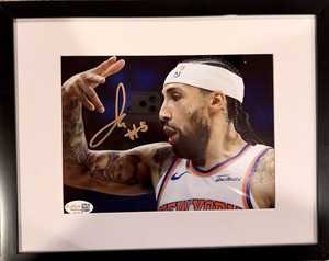 NEW YORK KNICKS JOSE ALVARADO SIGNED AUTO 8x10 FRAMED PHOTO WITH JSA WITNESS!