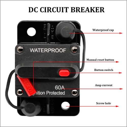 Wasserdicht Auto Leitungsschutzschalter Sicherung Reset für Boot Auto DC 150Amp 12V-48V - Bild 7 von 7