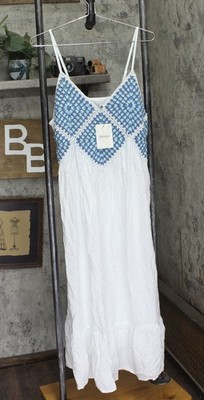 raviya Womens Plus Size Crochet Flounce-Hem Cover Up 76613X White / Blue 2X