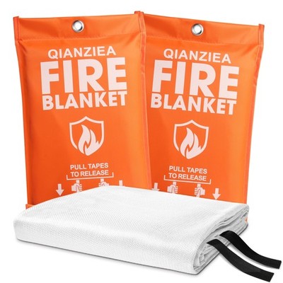 Fire Blanket for Emergency Safety | Protective Flame Resistant Cover, 2-Pack