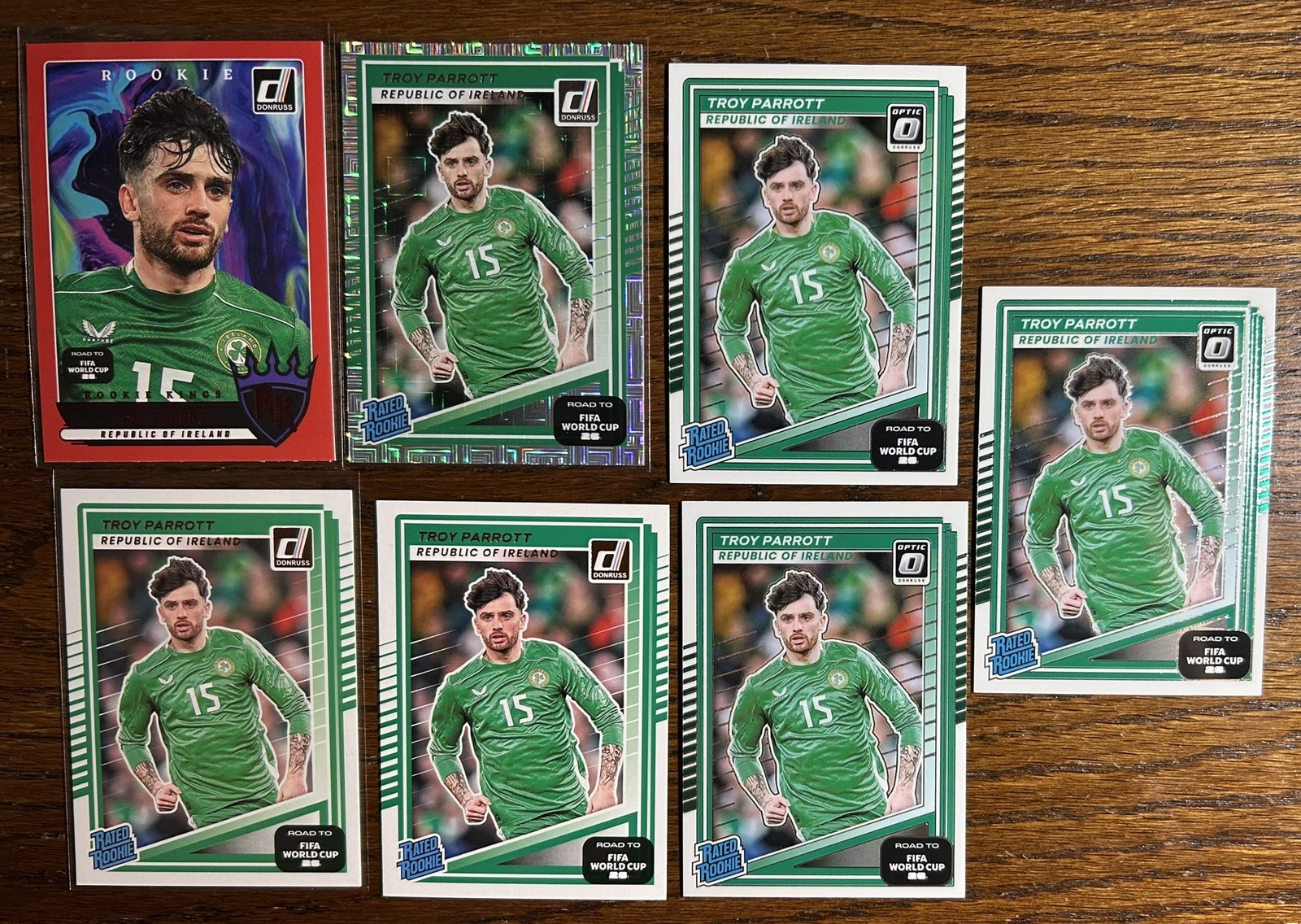 x7 Lot Troy Parrott Donruss World Cup RC Maze Rookie Kings Ireland Real Betis