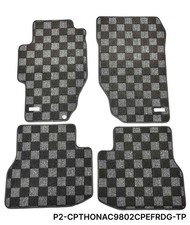 P2m Checkered Flag Race Carpet Floor Mats Set For Honda Accord Coupe 98-02 New