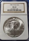 1986 American Silver Eagle - NGC MS69