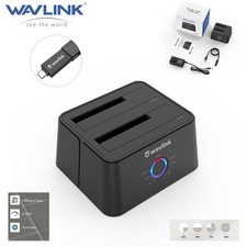 Wavlink 2.5"/3.5" HDD SSD Hard Drive External Dual BAY Dock SATA TO USB A/C