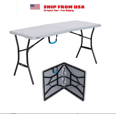  Lifetime 5-Foot Fold-in-Half Table   Portable Indoor/Outdoor Utility Table for 