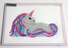 Papyrus JEWELED UNICORN Blank Greeting Card by Designer Judith Leiber Couture