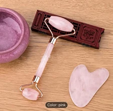 Guasha and Roller Face Massage Set for Skin Care