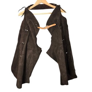 Unbranded Farrier Chaps Men Dark Brown Suede Leather Western Workwear