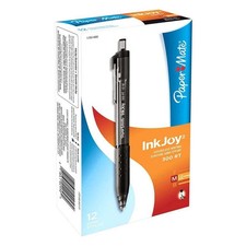 Paper Mate 12 Pack Ink Joy 3 Each 300 RT, Medium, 1.0 mm Gel Pens NIB