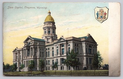 WY State Capitol Cheyenne Postcard Tichnor Bros. Early 1900s Divided Back
