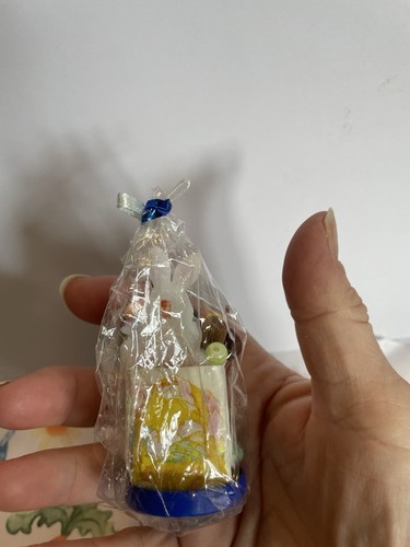 1 Hand Crafted Dollhouse Miniature Easter Rabbit Gift Bag Toys Eggs Attached New - Picture 3 of 3