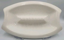 Vtg Space Age MCM Piece XLarge Ceramic Cream Rectangular Flared Sides Ashtray 
