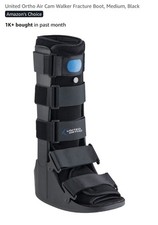 United Ortho Air Cam Walker Boot M Black Adjustable Shock Absorbing Immobilize