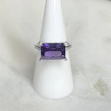 Bomb Party Size 7 Timelessly Unwavering Purple Topaz CZ Rhodium RG22723