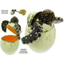 Hatching Sea Turtle Jeweled Trinket Box with Austrian Crystals