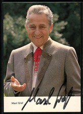 Musiker Maxl Graf, Portrait in Tracht, Autograph, Ansichtskarte 