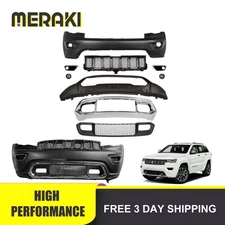 Front Bumper Cover Kit w/ Grille & Fog Lights For 2016-2022 Jeep Grand Cherokee