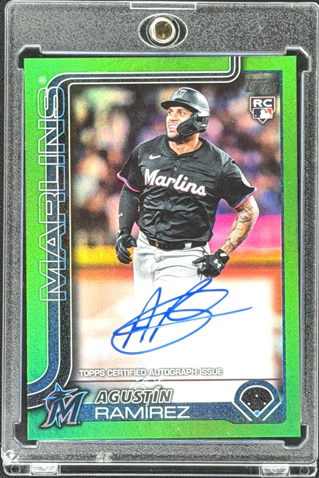 2025 Topps Update Agustin Ramirez Flagship Real One Auto Green Foil /99 RC