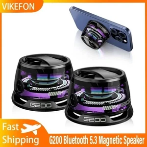Mini Bluetooth Speaker Portable Magnetic Wireless RGB Light Phone Holder Stereo