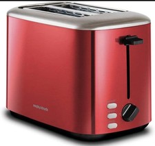 Morphy Richards Equip Red 2 Slice Toaster - Defrost and Reheat Settings - 2 Slot