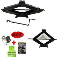 SOLLEVA CON MANIGLIA E BASE IN ACCIAIO CRIC A PANTOGRAFO PER AUTO DA 2 TONN.+AS