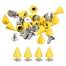 20 Sets Cone Spikes Studs, 7x10mm Studs and Spike Screw Back Rivet, Yellow