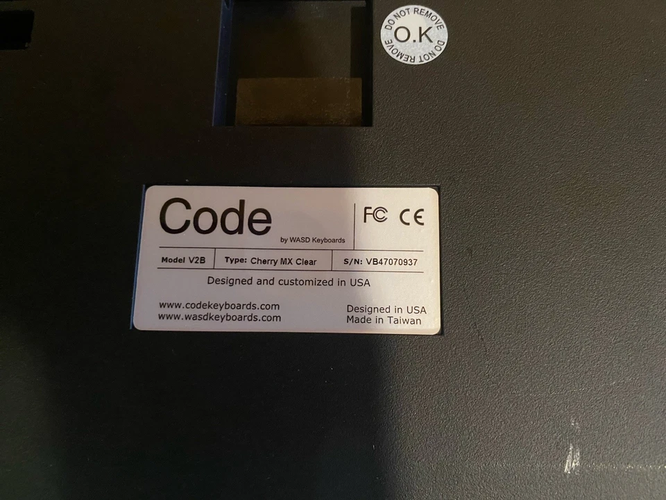 WASD Keyboards V2B Code Cherry MX Clear Mechanical Keyboard - Image 4 of 4