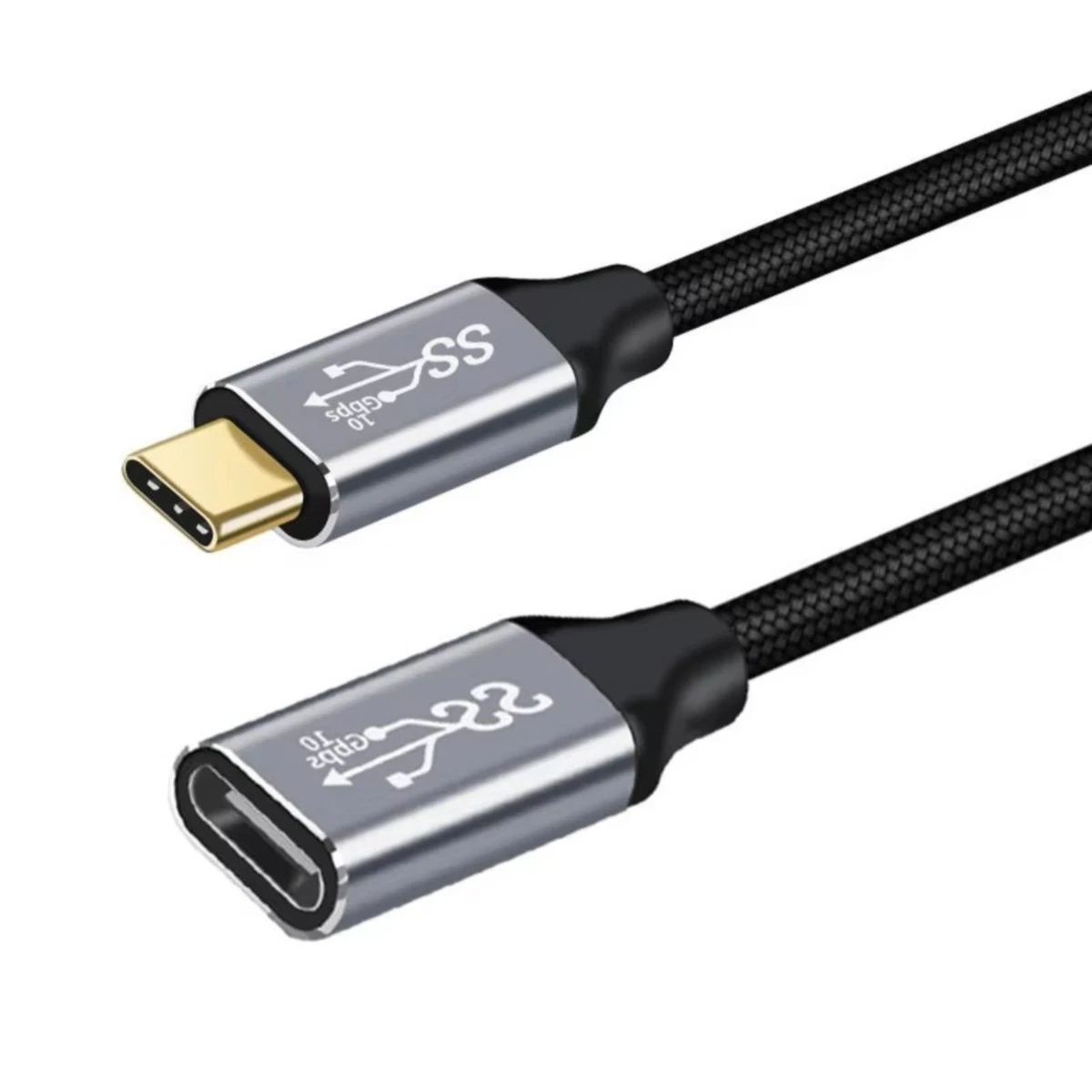 USB 3.2 Type-C Extension Cable USB-C Male to Female Charging 100W 4K 10Gbps Cord